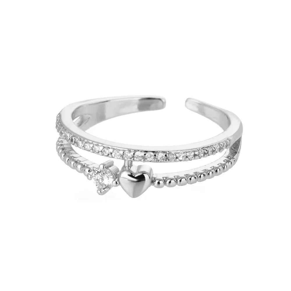 Anillos Gold Color Cubic Zirconia Chic Rings