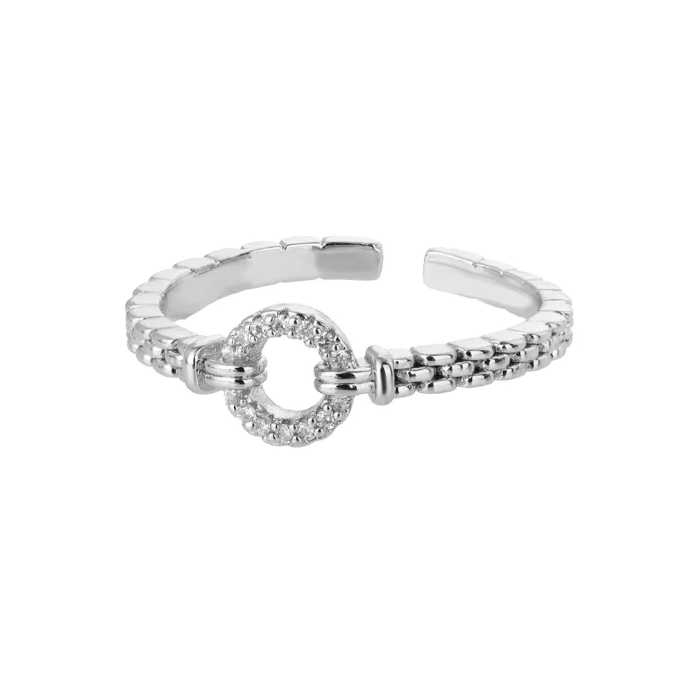 Anillos Gold Color Cubic Zirconia Chic Rings